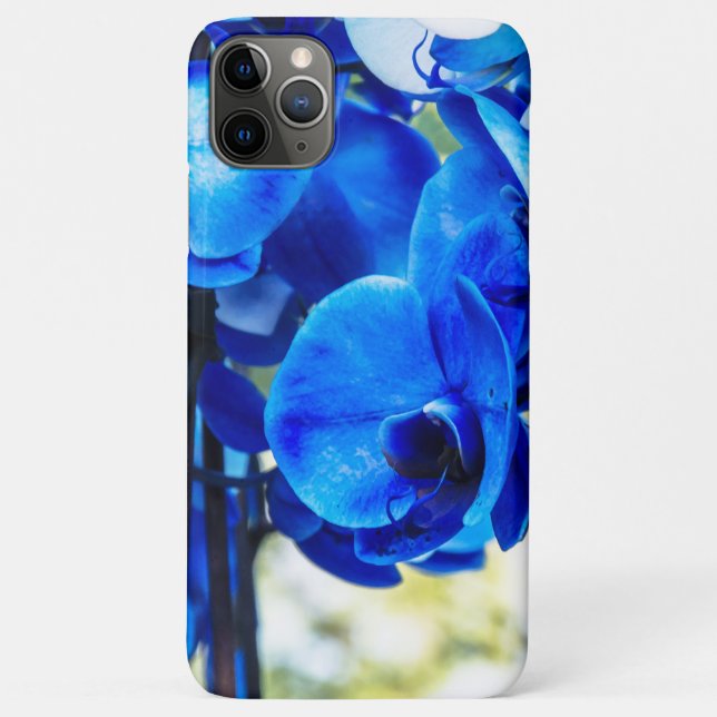 Capa Para iPhone 11 Pro Max Orquídeas azuis (Verso)
