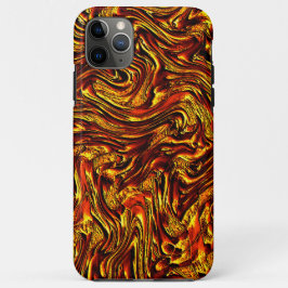 Capa Para iPhone 11 Pro Max Ouro e textura vermelha vívida