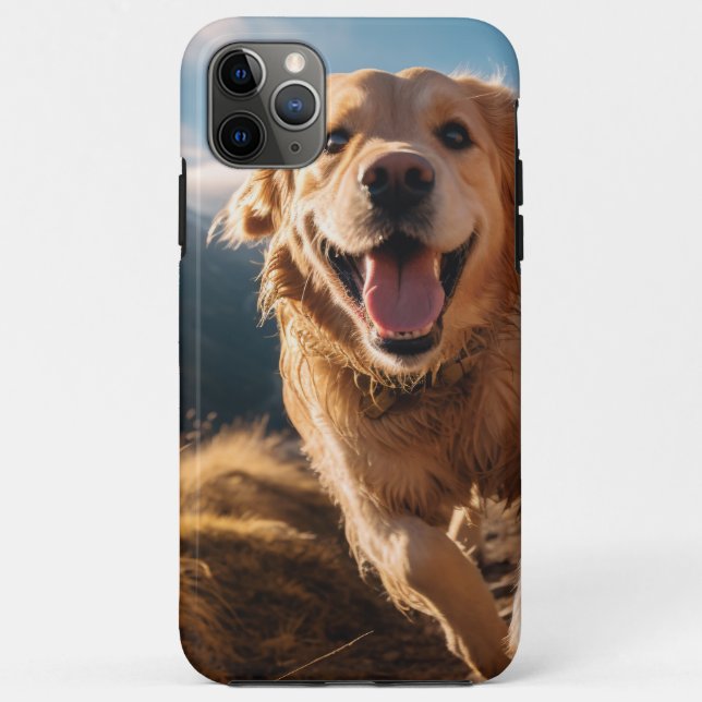 Capa Para iPhone 11 Pro Max Ouro Feliz em Execução (Verso)