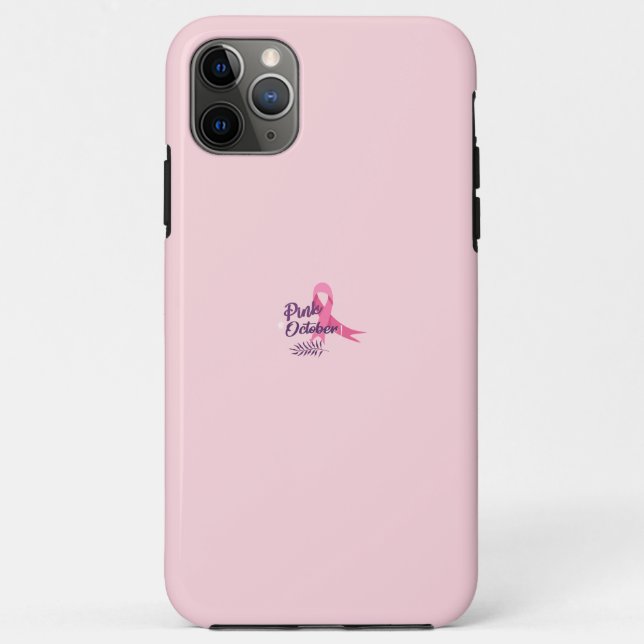 Capa Para iPhone 11 Pro Max Outubro Rosa (Verso)