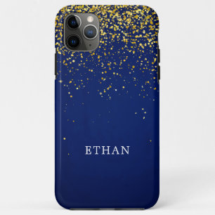 Capa Para iPhone 11 Pro Max Padrão Azul Brilho Moderno