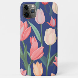 Capa Para iPhone 11 Pro Max Padrão das tulipas.