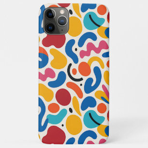 Capa Para iPhone 11 Pro Max Padrão de Arte Amorfo Colorido de Formas Amorfas