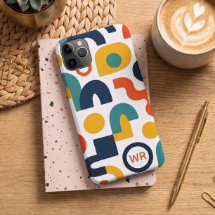 Capa Para iPhone 11 Pro Max Padrão de Arte de Formas Amorfas Coloridas Funky