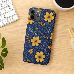 Capa Para iPhone 11 Pro Max Padrão de Arte Floral na moda-Étnica Mediterrânica