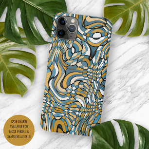 Capa Para iPhone 11 Pro Max Padrão de Arte Preta Marrom, Taupe, Cinza Moderna