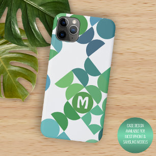 Capa Para iPhone 11 Pro Max Padrão de Arte Retroativa Verde do Shamrock Azul-T