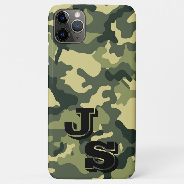 Capa Para iPhone 11 Pro Max Padrão de Camuflagem Verde Exército capa iPhone 11 (Verso)