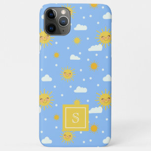 Capa Para iPhone 11 Pro Max Padrão de Céu Solar Feliz e Bonito