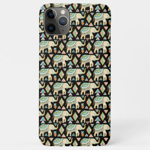 Capa Para iPhone 11 Pro Max Padrão de elefantes indianos coloridos fofos