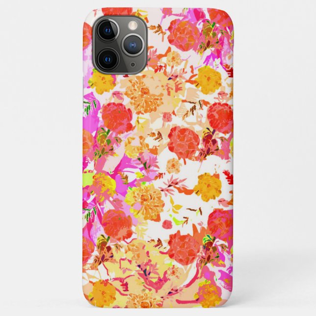 Capa Para iPhone 11 Pro Max Padrão de flores fofas femininas (Verso)