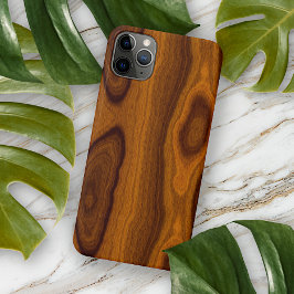 Capa Para iPhone 11 Pro Max Padrão de Grão de Madeira Marrom Carvalho Velho Ch