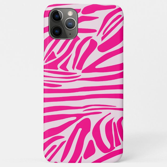 Capa Para iPhone 11 Pro Max Padrão de Impressão de Zebra Rosa (Verso)