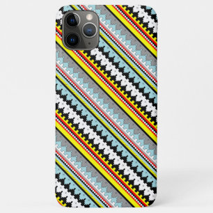 Capa Para iPhone 11 Pro Max Padrão de listras geométricas colorido