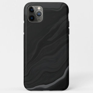 Capa Para iPhone 11 Pro Max Padrão de Mármore de Pedra Preta Elegante