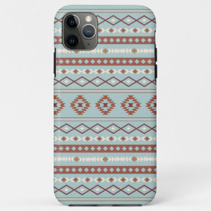 Capa Para iPhone 11 Pro Max Padrão de Motivo Misto Asteca Enferrujado Azul Cre