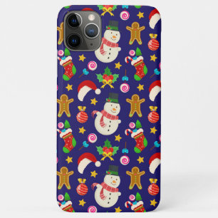 Capa Para iPhone 11 Pro Max Padrão de Natal de Feriado