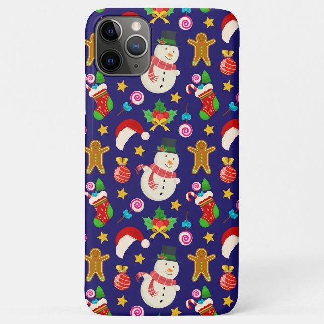 Capa Para iPhone 11 Pro Max Padrão de Natal de Feriado (Verso)