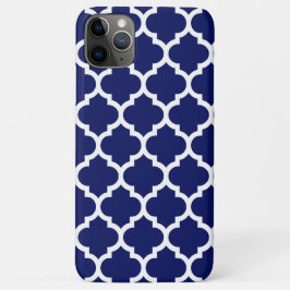 Capa Para iPhone 11 Pro Max Padrão de Quatrefoil Branco Branco-marinho #5