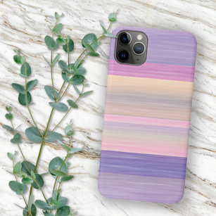 Capa Para iPhone 11 Pro Max Padrão de Stripes de Arte com Cor da Água Púrpura 