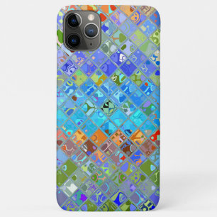 Capa Para iPhone 11 Pro Max Padrão de Vidro Abstrato Mosaico