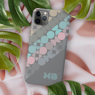 Capa Para iPhone 11 Pro Max Padrão dos Círculos do Século Médio das Cinzas Ros