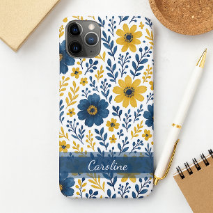 Capa Para iPhone 11 Pro Max Padrão Elegante de Arte Floral Étnica Mediterrânic