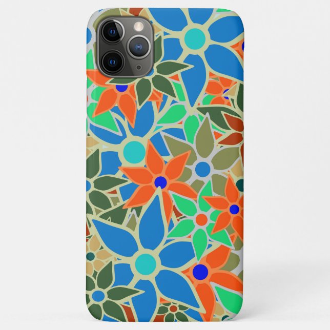 Capa Para iPhone 11 Pro Max Padrão Floral abstrato (Verso)