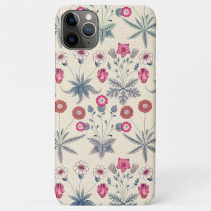 Capa Para iPhone 11 Pro Max Padrão Floral de Margarida William Morris Vermelho