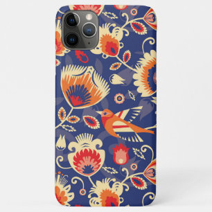 Capa Para iPhone 11 Pro Max 💛 🧡 💙 padrão Folklore com flores amarela