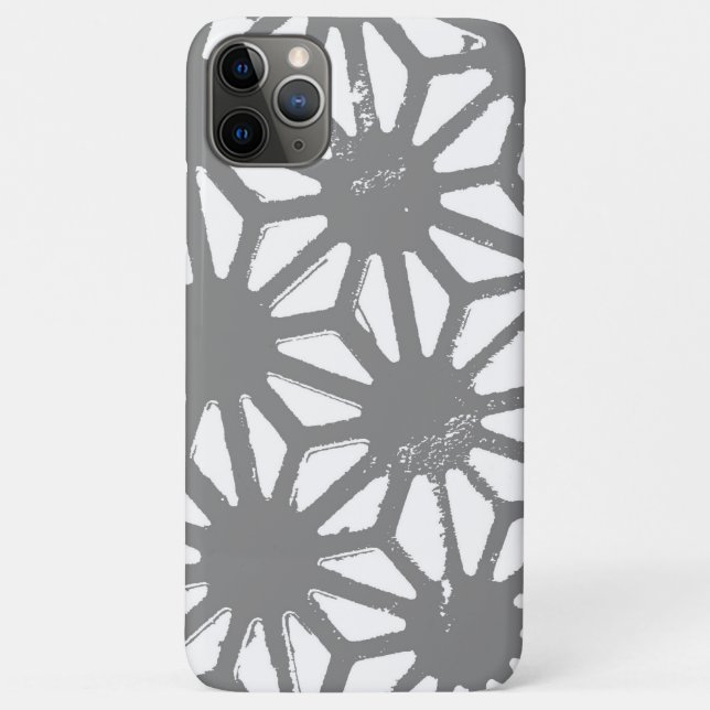 Capa Para iPhone 11 Pro Max padrão geométrico das cinzas (Verso)