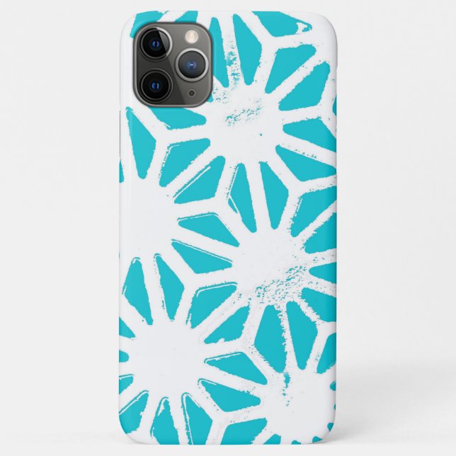 Capa Para iPhone 11 Pro Max Padrão geométrico do Aqua (Verso)