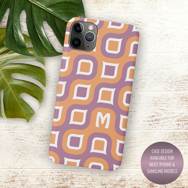 Capa Para iPhone 11 Pro Max Padrão Mauve Purple Peach Orange White Midsect (Criador carregado)