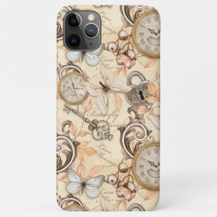 Capa Para iPhone 11 Pro Max Padrão Vintage Victorian Chique Country