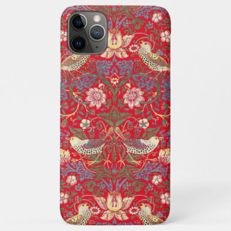 Capa Para iPhone 11 Pro Max Padrão William Morris Vintage Strawberry Thief