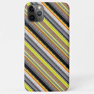 Capa Para iPhone 11 Pro Max Padrões aztecas cinza amarelo laranja fofos