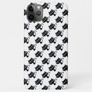 Capa Para iPhone 11 Pro Max Padrões de gatos pretos e brancos fofos