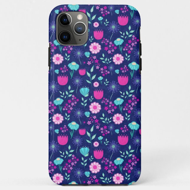 Capa Para iPhone 11 Pro Max Padrões florais bonitos (Verso)