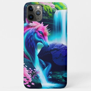 Capa Para iPhone 11 Pro Max Paisagem Mágica Cama d'água e Flores Dois