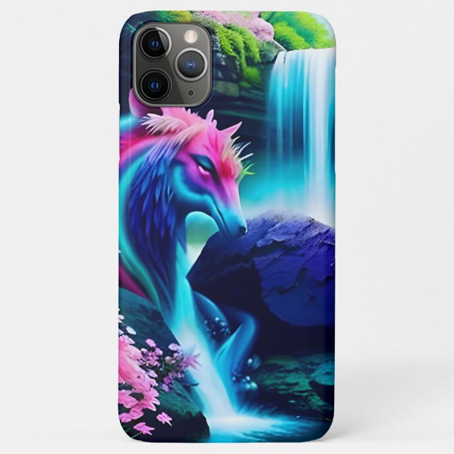 Capa Para iPhone 11 Pro Max Paisagem Mágica Cama d'água e Flores Dois (Verso)