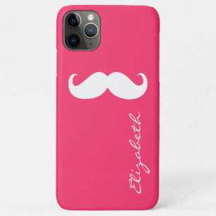 Capa Para iPhone 11 Pro Max Pano rosa quente com bigode