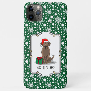 Capa Para iPhone 11 Pro Max Papais noeis de Natal Chocolate Labrador - Cubra p