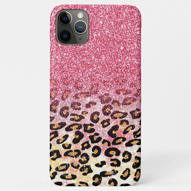 Capa Para iPhone 11 Pro Max Pasta rosa-pinto-pinto-claro, impressão em animais (Verso)