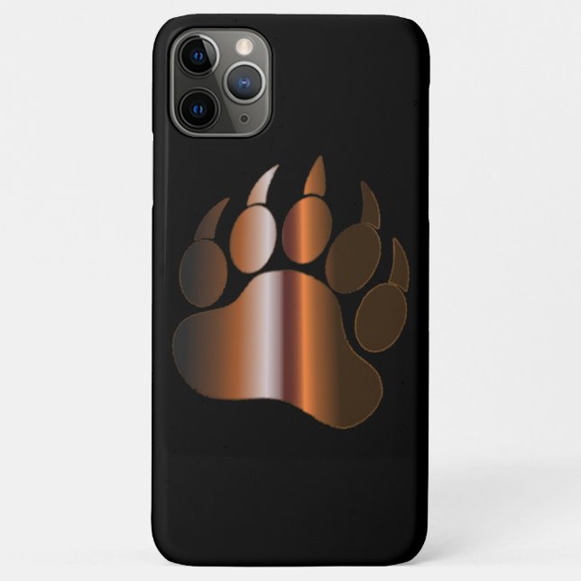 CAPA PARA iPhone 11 PRO MAX PATA DE URSO DE AÇO MARROM NO PRETO (Verso)
