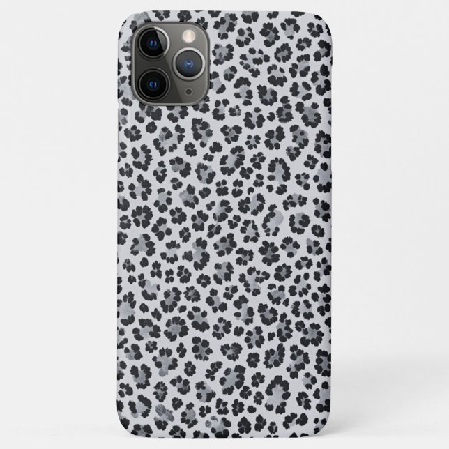 Capa Para iPhone 11 Pro Max Pattern Leopard Print Gray (Verso)