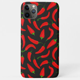 Capa Para iPhone 11 Pro Max Peppers Red Chili com Padrão Legal Preto