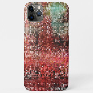 Capa Para iPhone 11 Pro Max Pequeno azulejo vermelho sujo, desbotado e manchad