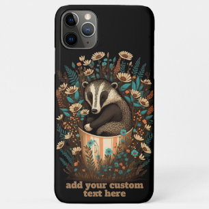 Capa Para iPhone 11 Pro Max Personalização de Algodão de Flor Selvagem de Badg