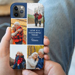 Capa Para iPhone 11 Pro Max Personalizado 4 Photo Love é uma coisa maravilhosa<br><div class="desc">Capa de telefone personalizada para iphone 11 pro max e muitos outros modelos. O design apresenta uma colagem personalizada de fotos com 4 de suas fotos favoritas, seu nome e o texto "O amor é uma coisa maravilhosa". O modelo de foto está configurado pronto para que você adicione suas fotos,...</div>