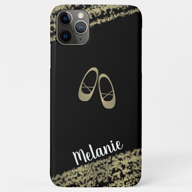 Capa Para iPhone 11 Pro Max Pilha sofisticada, Douradas bordas Ballerina Dance (Verso)